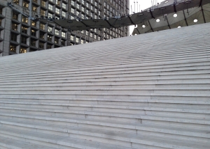 Steps leading to the Grande Arche at La Defense: The Quatre Temps is just to the left of this.