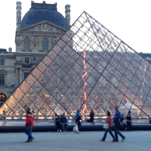 The glass pyramidal entrance to the Louvre: Artist I.M. Pei